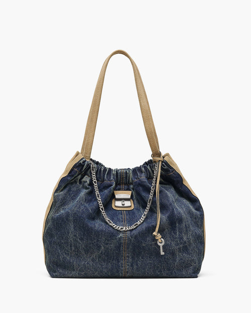 Marc Jacobs The Denim Suede Cristina Tote in Dark Wash Indigo