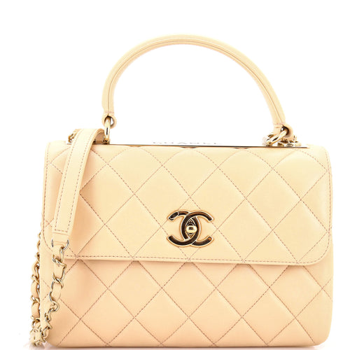 CHANEL Trendy CC Top Handle Bag Quilted Lambskin Small