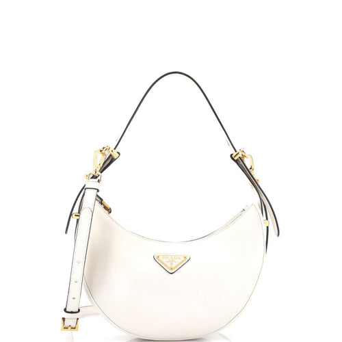 PRADA Arque Half Moon Hobo Leather Small