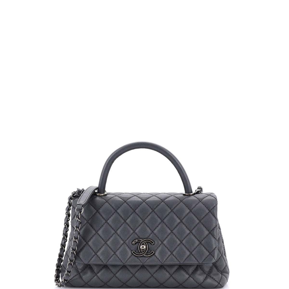 Chanel CHANEL Coco Top Handle Bag Quilted Caviar Small