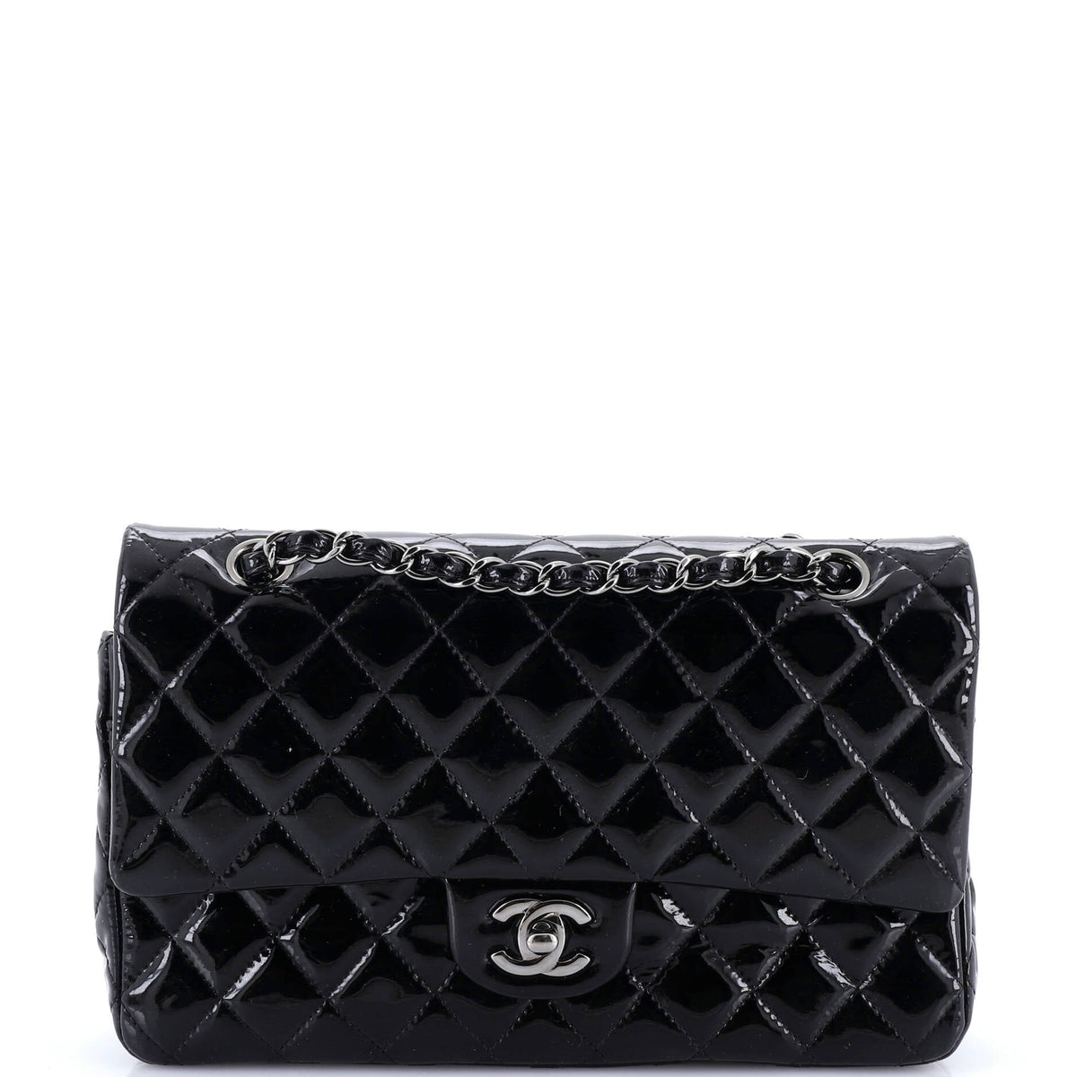 Chanel CHANEL Classic Double Flap Bag Quilted Patent Medium