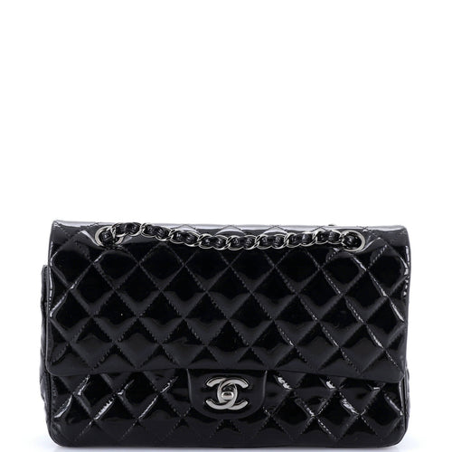 CHANEL Classic Double Flap Bag Quilted Patent Medium