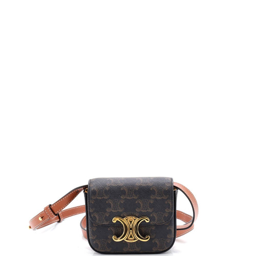 CELINE Triomphe Shoulder Bag Triomphe Coated Canvas Mini