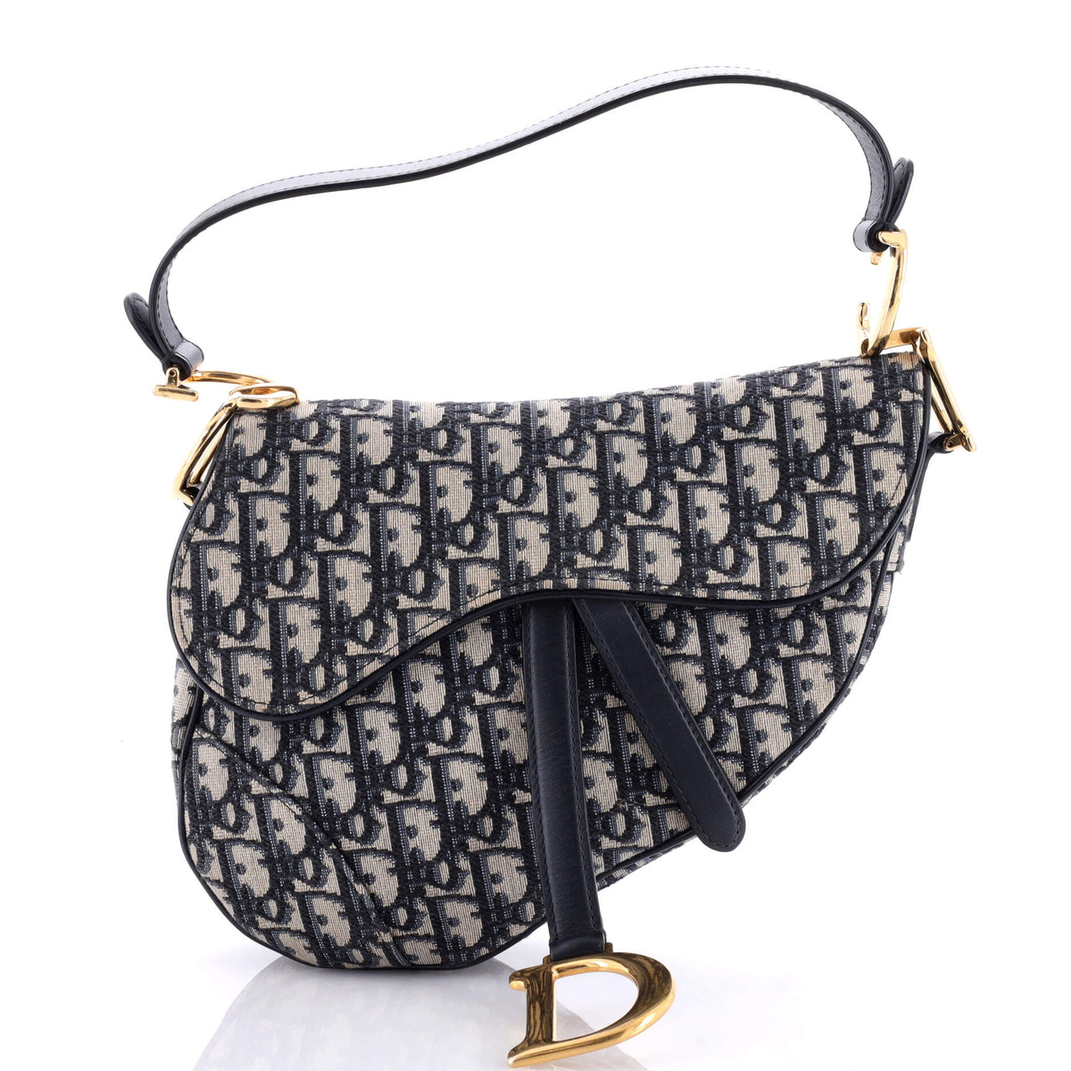 Christian Dior Saddle Handbag Oblique Canvas Medium