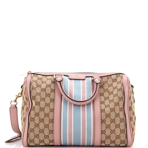 GUCCI Vintage Web Boston Bag GG Canvas Medium