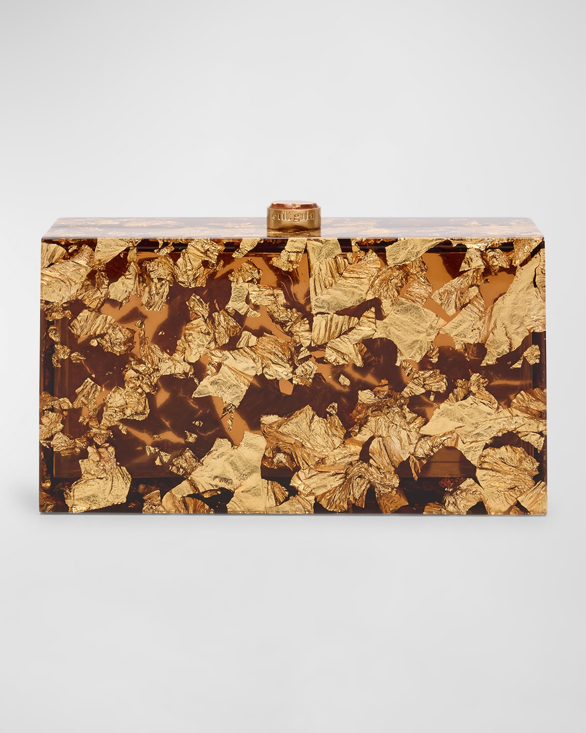 Cult Gaia Ela Golden Clear Clutch Bag