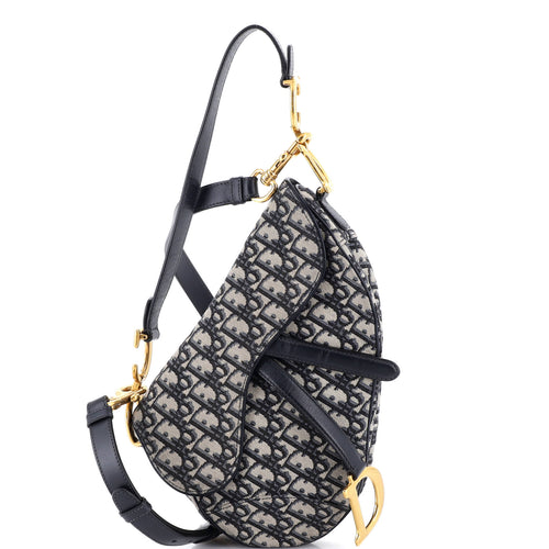 Saddle Handbag with Strap Oblique Canvas Medium