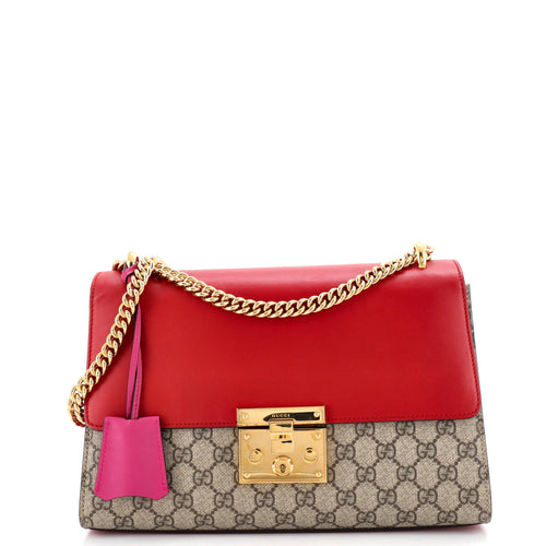 GUCCI Padlock Shoulder Bag GG Coated Canvas and Leather Medium