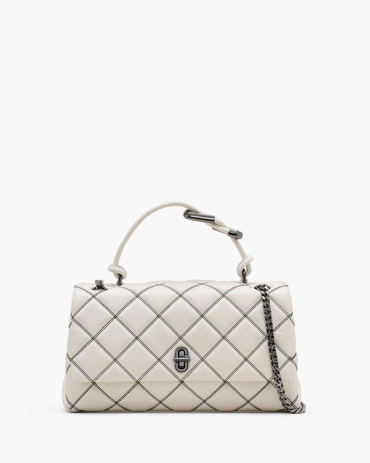 Marc Jacobs Marc Jacobs The Bi-Color Quilted Dual Convertible Shoulder Bag in White/Black