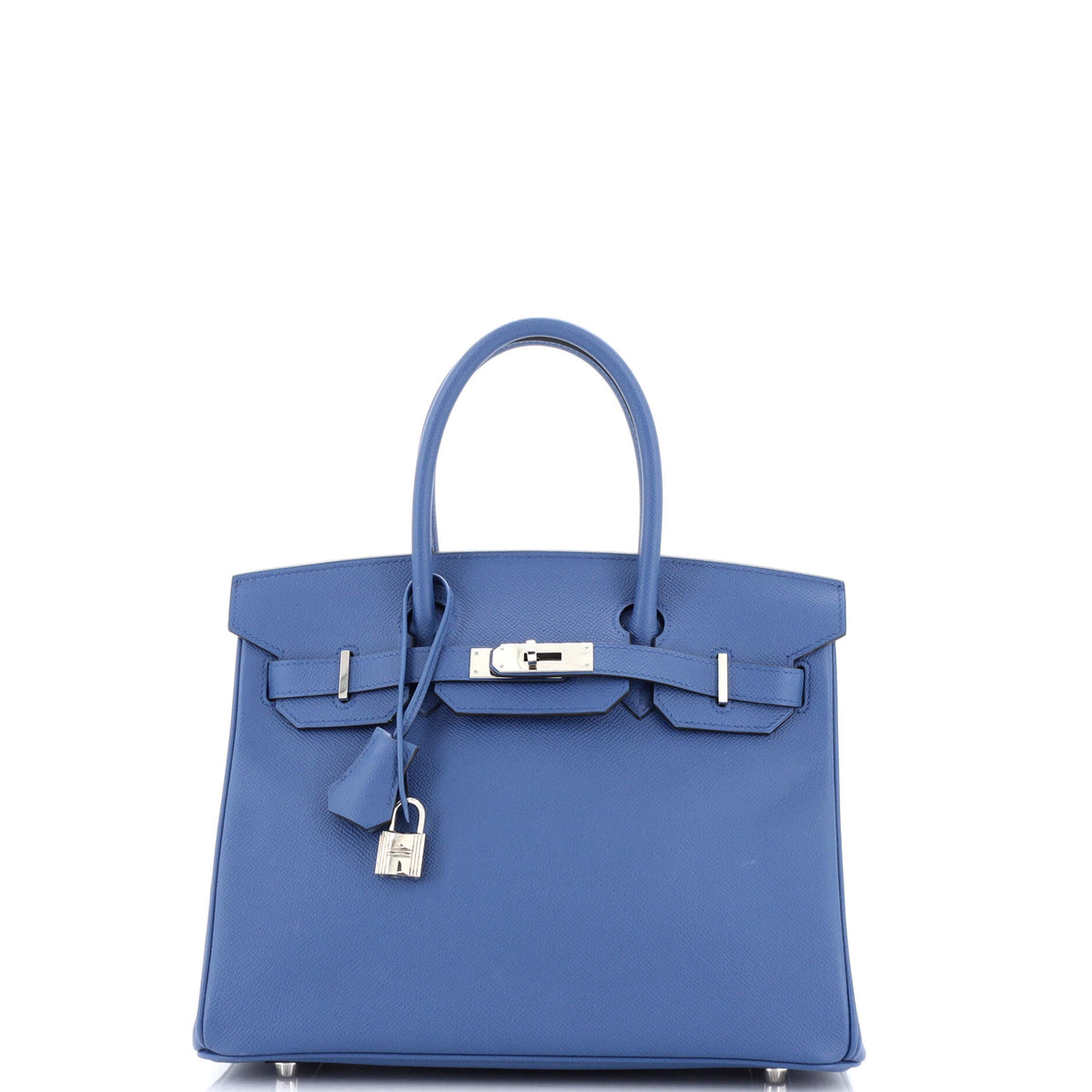 Herm?s Birkin Handbag Bleu Brighton Epsom with Palladium Hardware 30