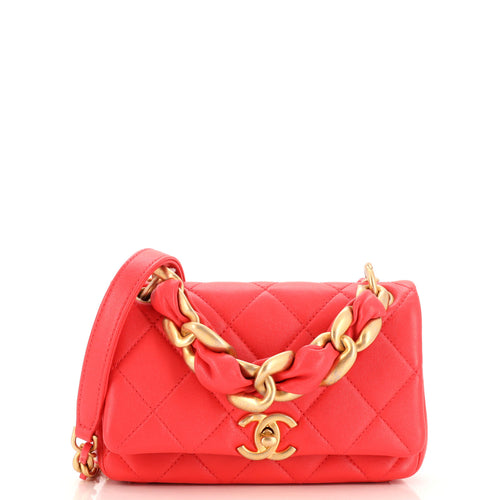 CHANEL Chain Is More Flap Bag Quilted Lambskin Small