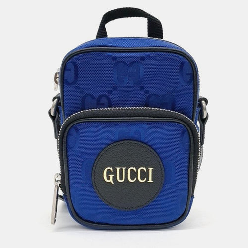 Blue/Black Econyl Nylon Monogram Off The Grid Shoulder Bag