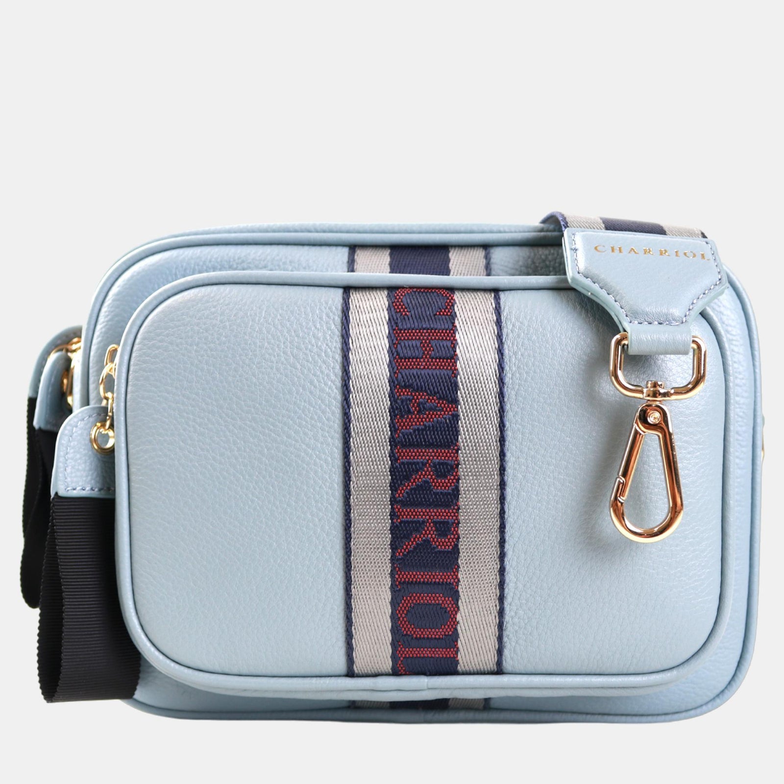 Charriol Light Blue Leather Deauville Crossbody