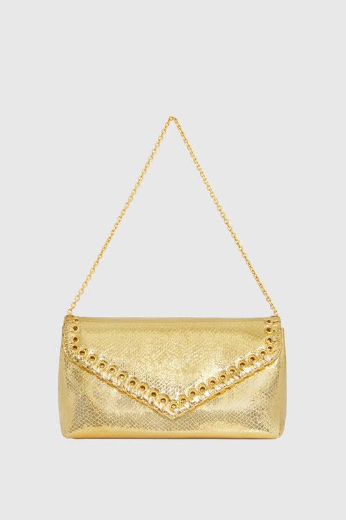 Whip Clutch Bag In Gold