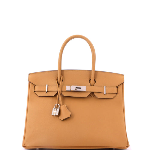 Birkin Handbag Caramel Epsom with Palladium Hardware 30