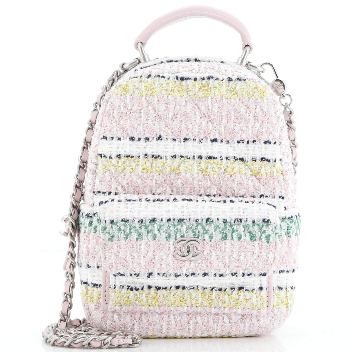 Chanel CHANEL Classic CC Chain Pocket Backpack Quilted Tweed Mini