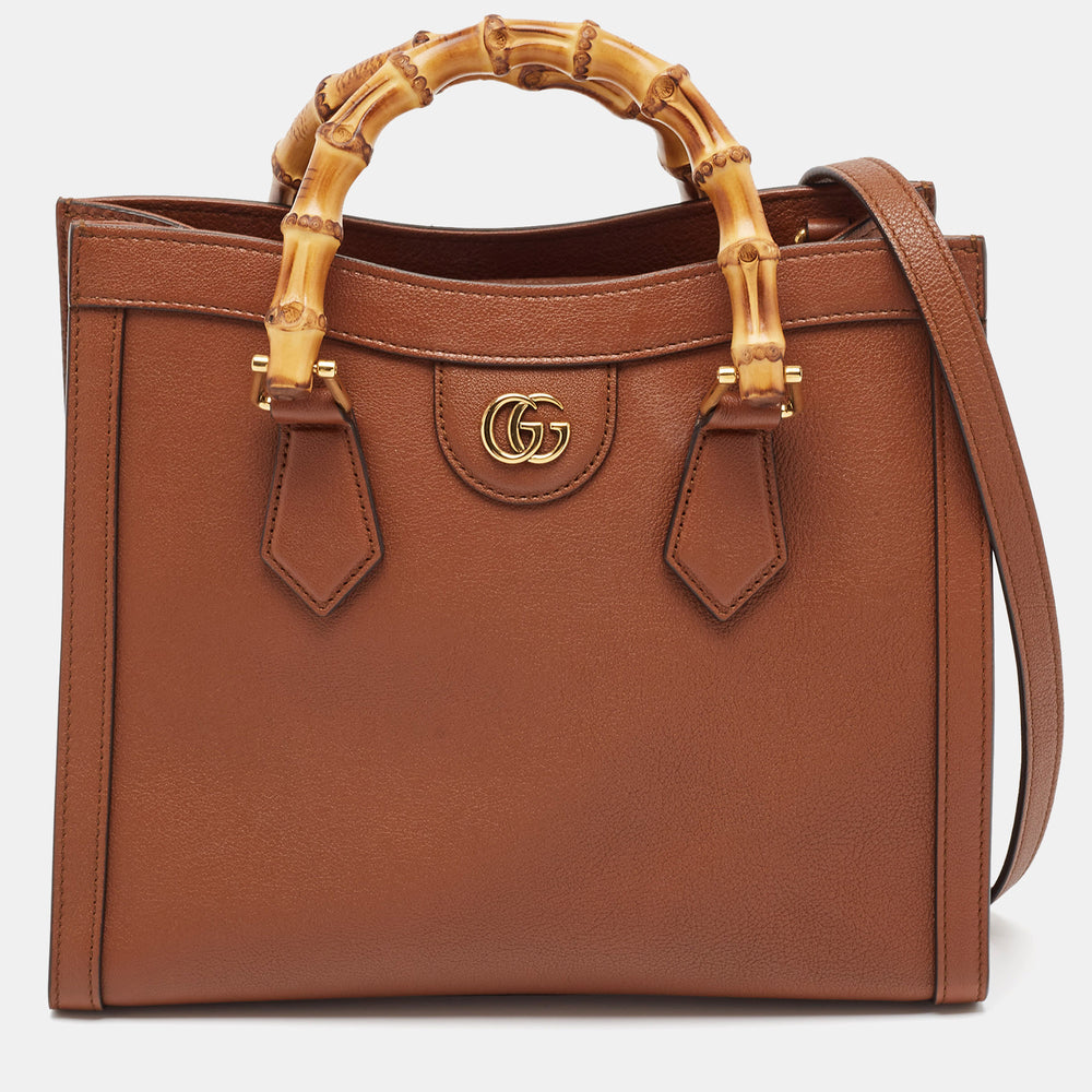 Brown Leather Small Diana Tote