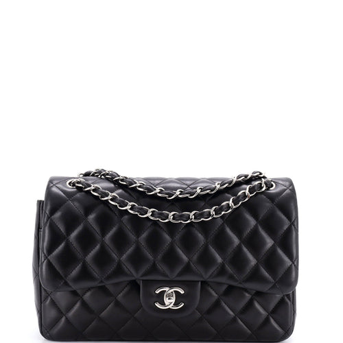 CHANEL Classic Double Flap Bag Quilted Lambskin Jumbo
