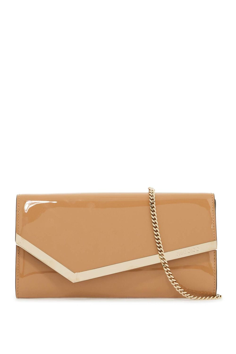 Jimmy Choo Women's Patent Leather Emmie Clutch in Marrone | EMMIEPAT