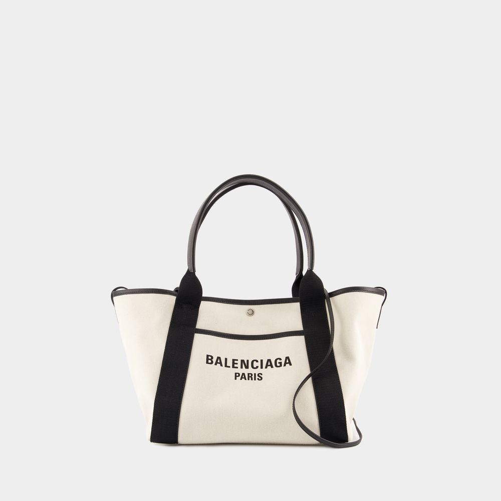 Balenciaga Women's Navy Revamp M Shopper Bag in White | 805109 Color 2ABBN Color 9260