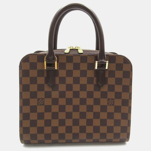 Brown Canvas Damier Ebene Triana Bag