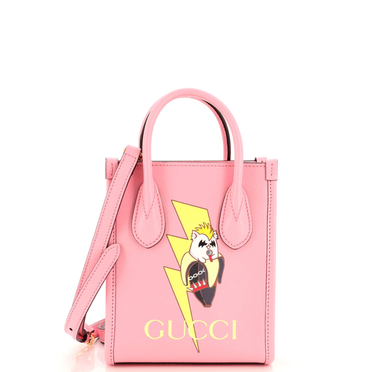 Gucci GUCCI Vertical Tote Printed Leather Mini