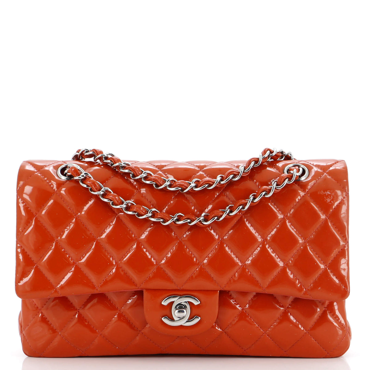 Chanel CHANEL Classic Double Flap Bag Quilted Patent Medium