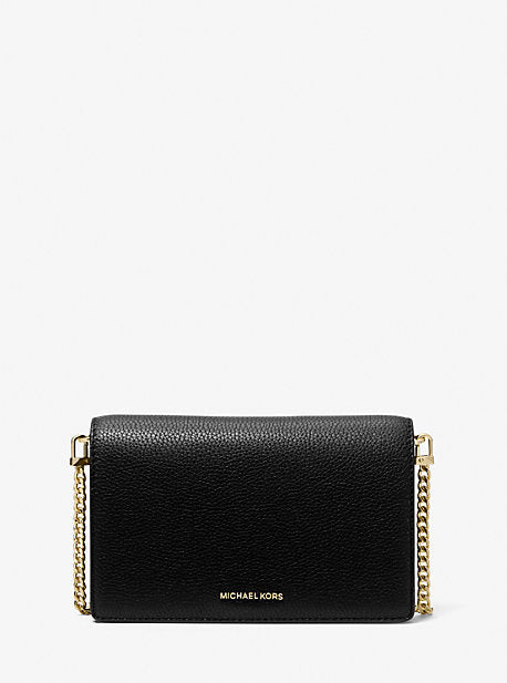 Michael Kors MK Jet Set Medium Pebbled Leather Crossbody Bag - Black - Michael Kors