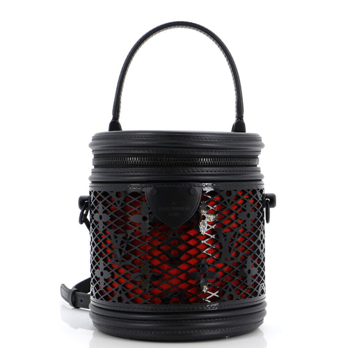 Cannes Handbag Monogram Lace Leather