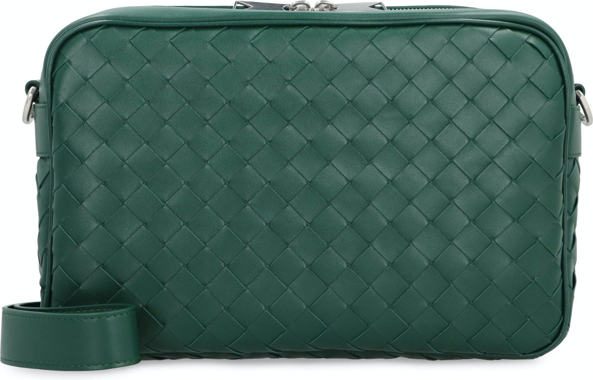 Bottega Veneta Men's Medium Intrecciato Camera Bag in Green | 755925V2HL1 Color 3048