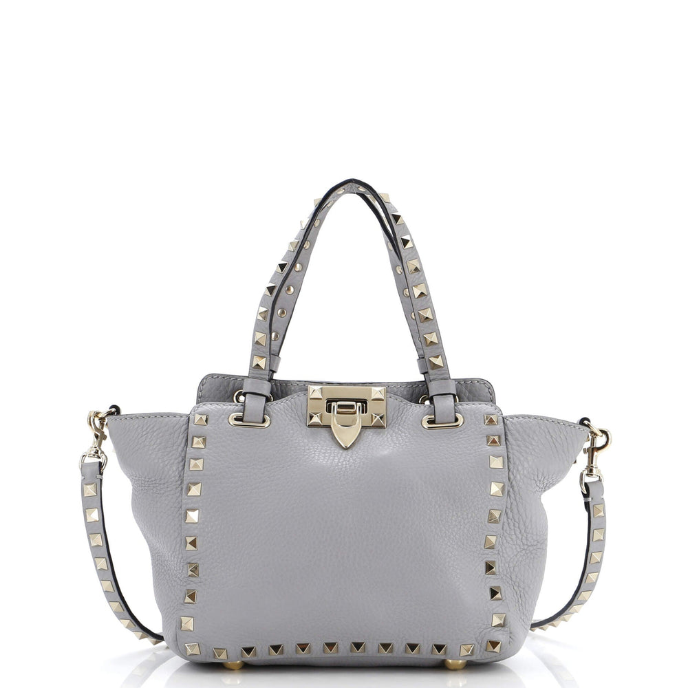 VALENTINO GARAVANI Rockstud Tote Pebbled Leather Mini