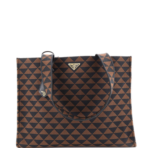 PRADA Symbole Shopper Tote Jacquard Horizontal
