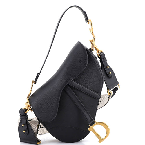 Saddle Handbag with Strap Leather Medium
