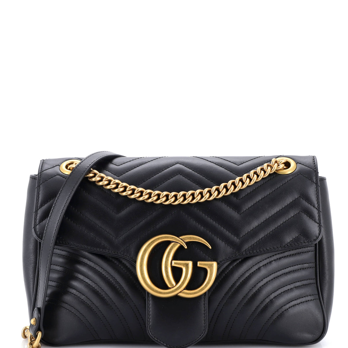 Gucci GUCCI GG Marmont Flap Bag Matelasse Leather Medium
