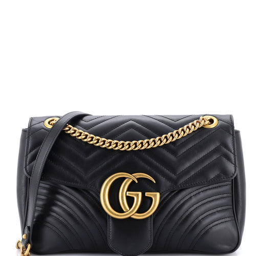 GUCCI GG Marmont Flap Bag Matelasse Leather Medium