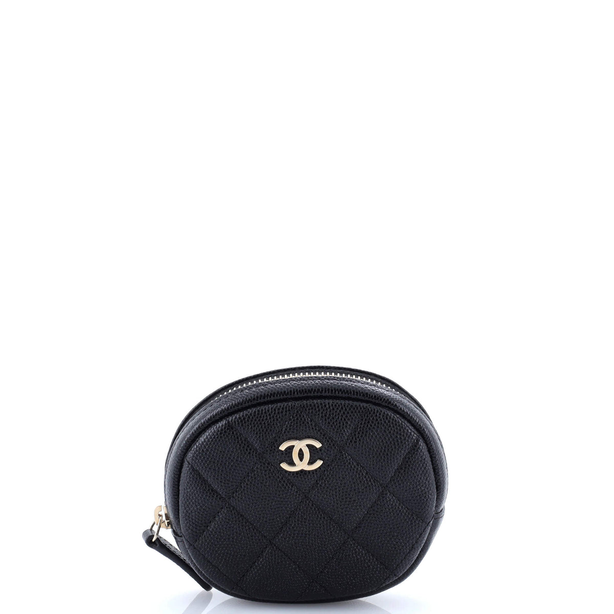 Chanel CHANEL Classic Round Coin Purse Quilted Caviar