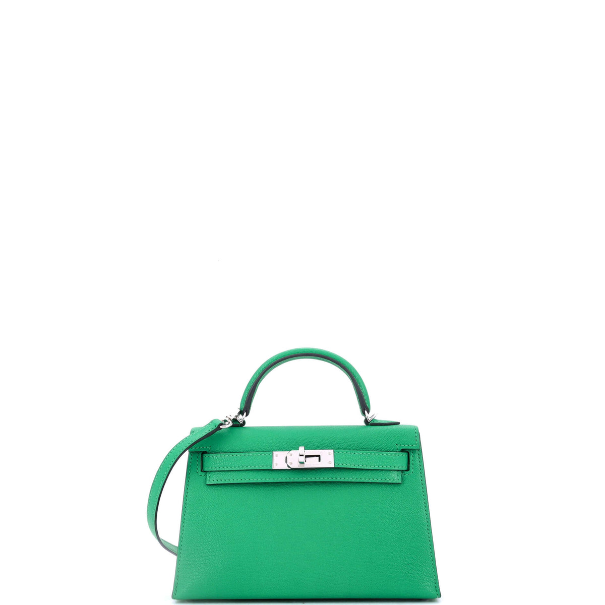 Herm?s Kelly Mini II Bag Menthe Chevre Mysore with Palladium Hardware 20