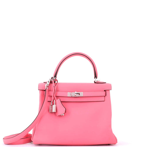 Kelly Handbag Rose Azal????e Swift with Palladium Hardware 25