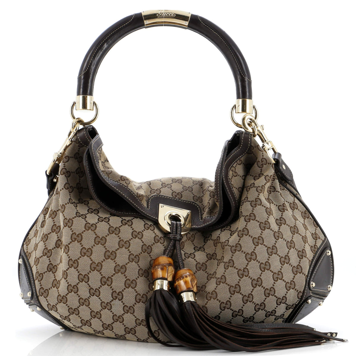 Gucci GUCCI Indy Hobo GG Canvas Large