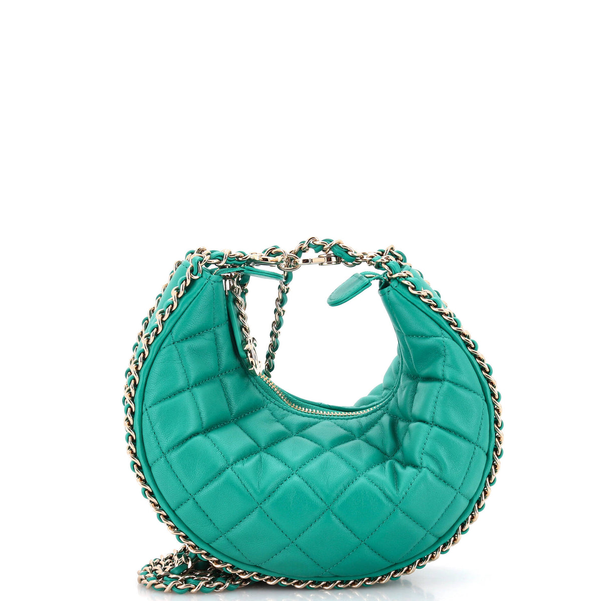 Chanel CHANEL Chain Around Hook Hobo Quilted Lambskin Small