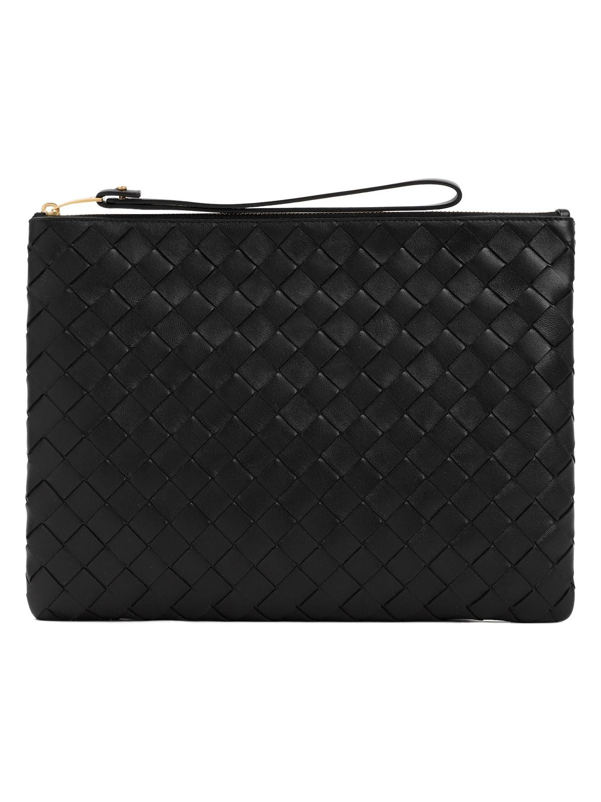 Bottega Veneta Women's Leather Flat Pouch in Black | 749922VCPP3 Color 8425