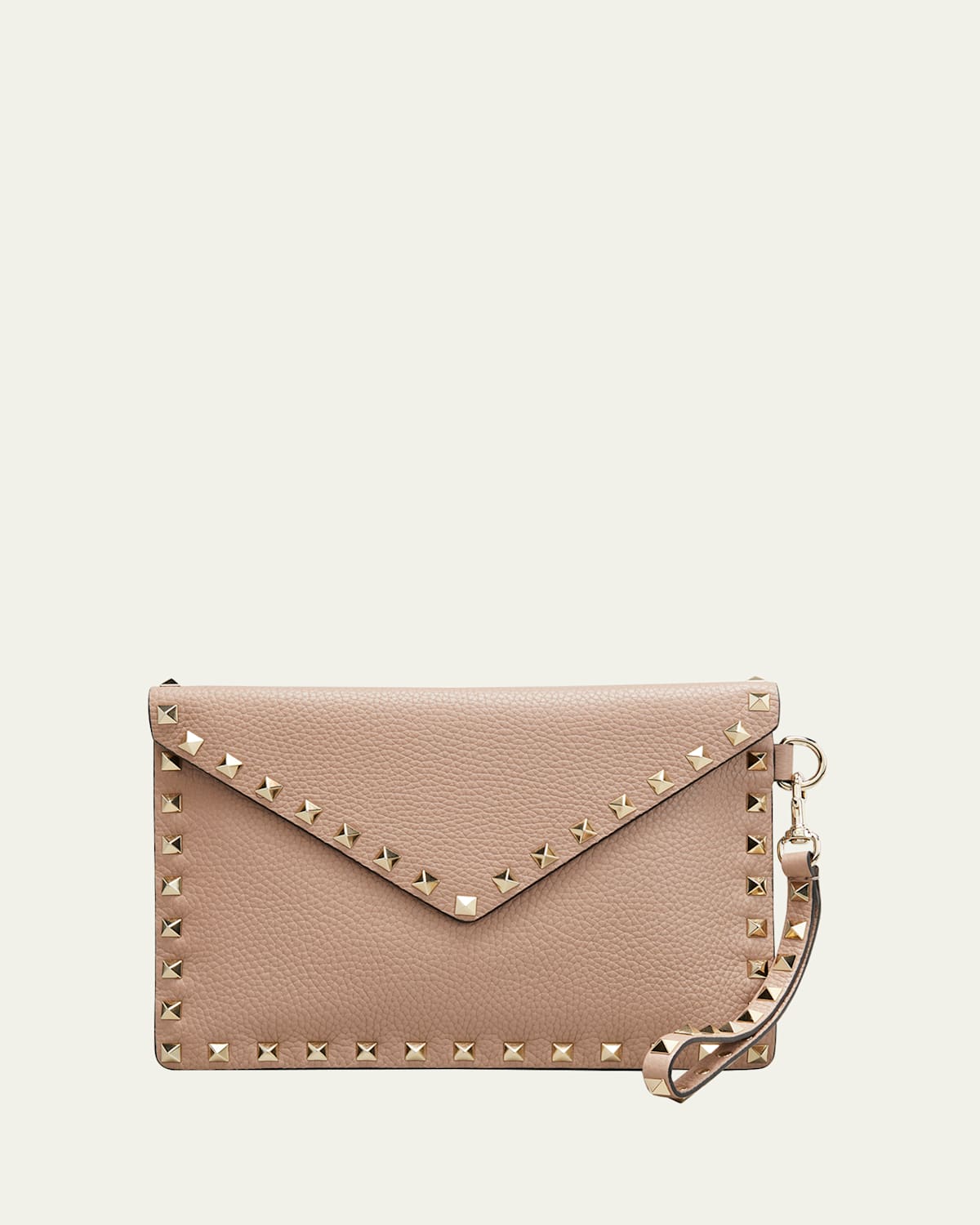 Valentino Rockstud V-Flap Pouch Clutch Bag