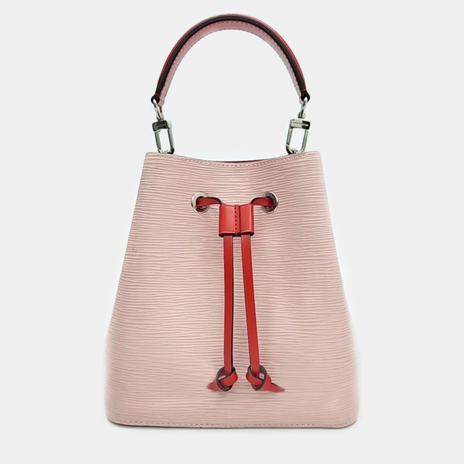 Louis Vuitton Sac seau Noe Noe BB en cuir épi Rose Valérine