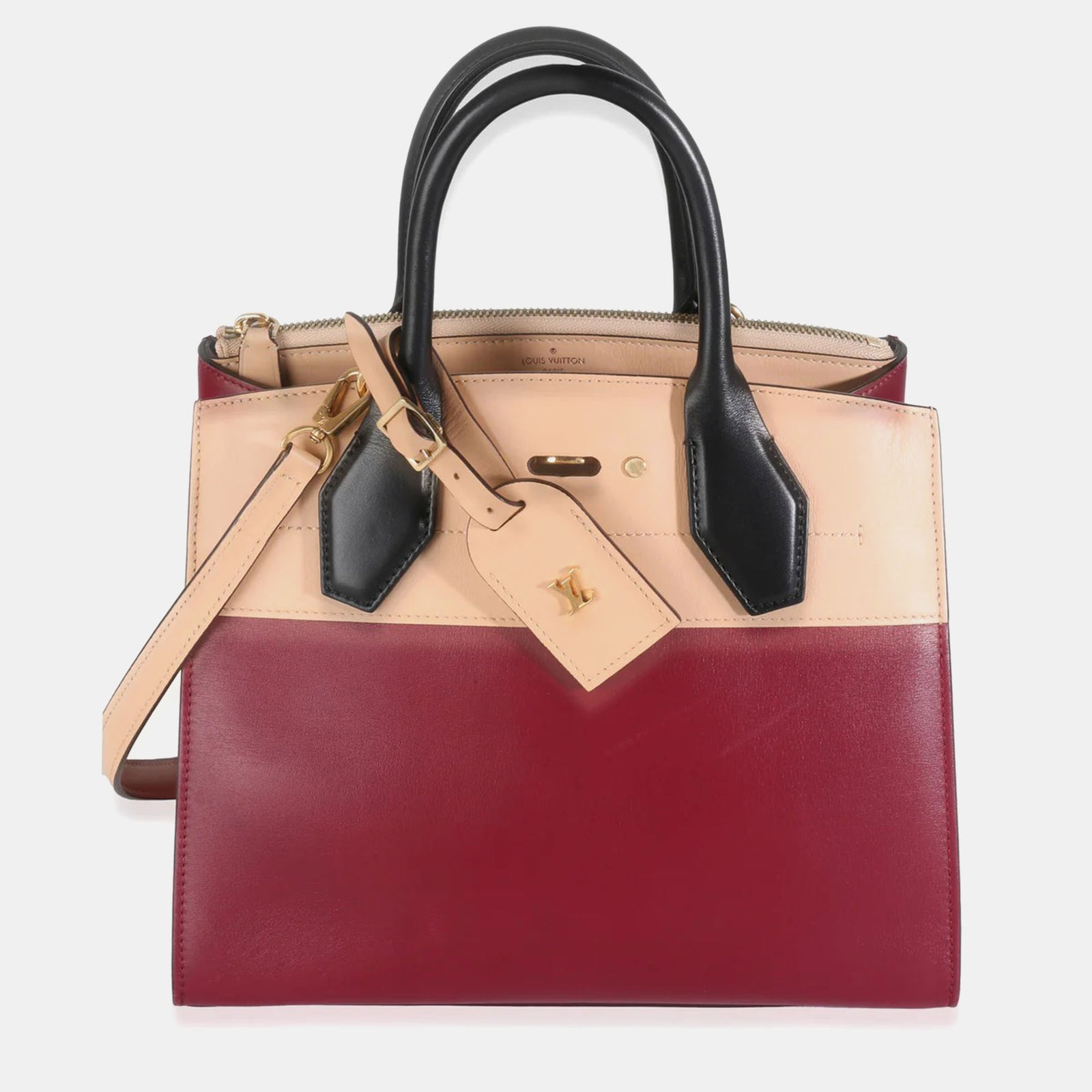 Louis Vuitton City Steamer PM Tasche aus Kalbsleder in Bordeaux-Beige