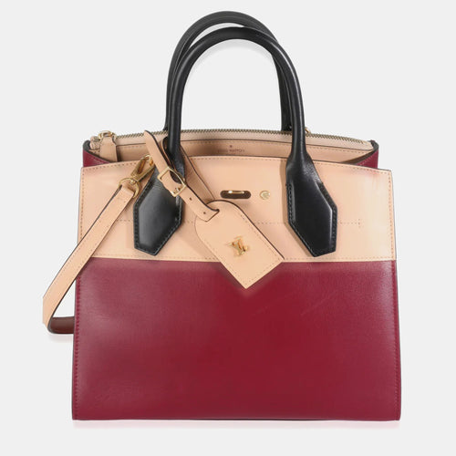 Beige Bordeaux Calfskin City Steamer PM Bag