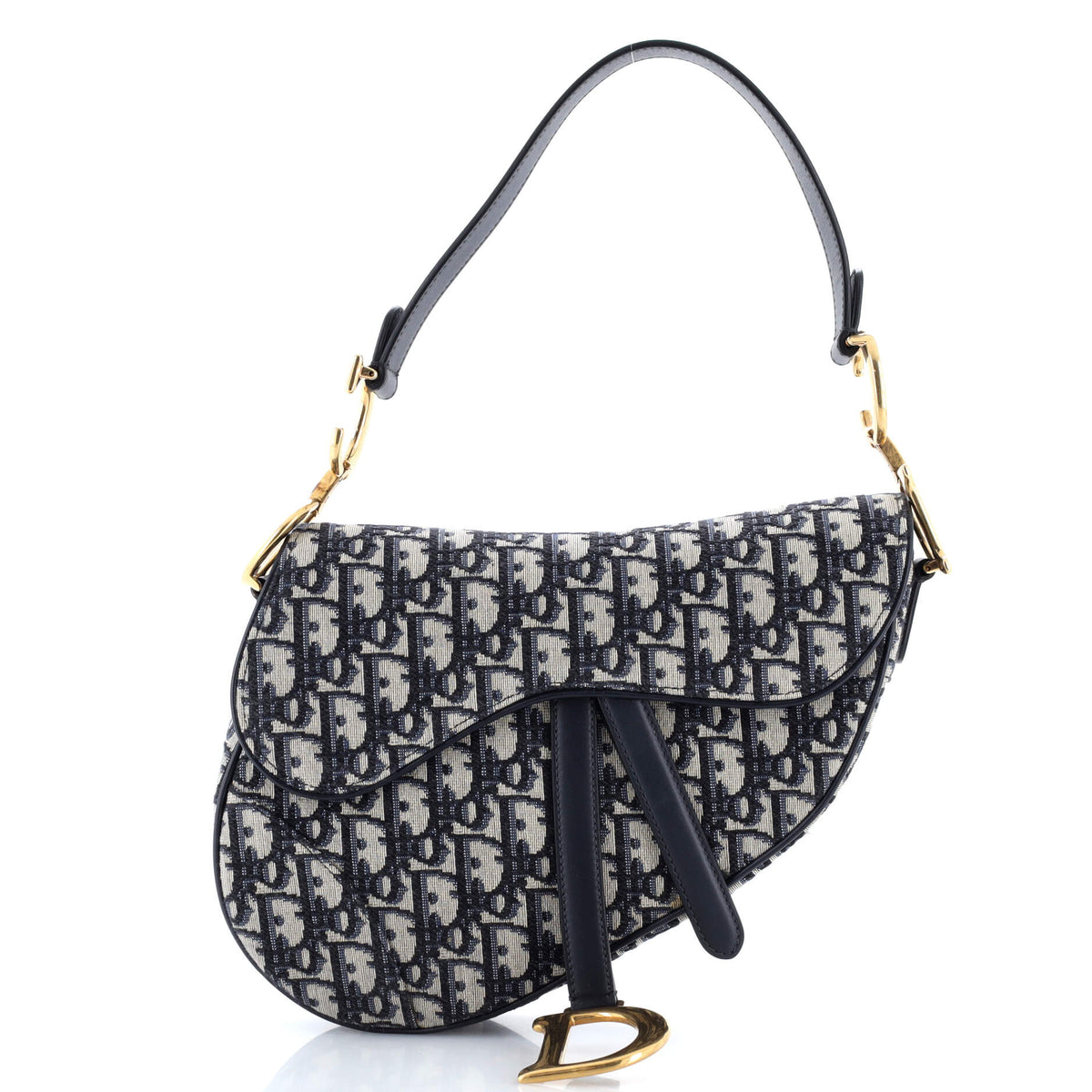 Christian Dior Saddle Handbag Oblique Canvas Medium
