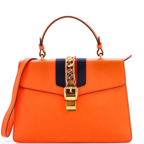 GUCCI Sylvie Top Handle Bag Leather Medium