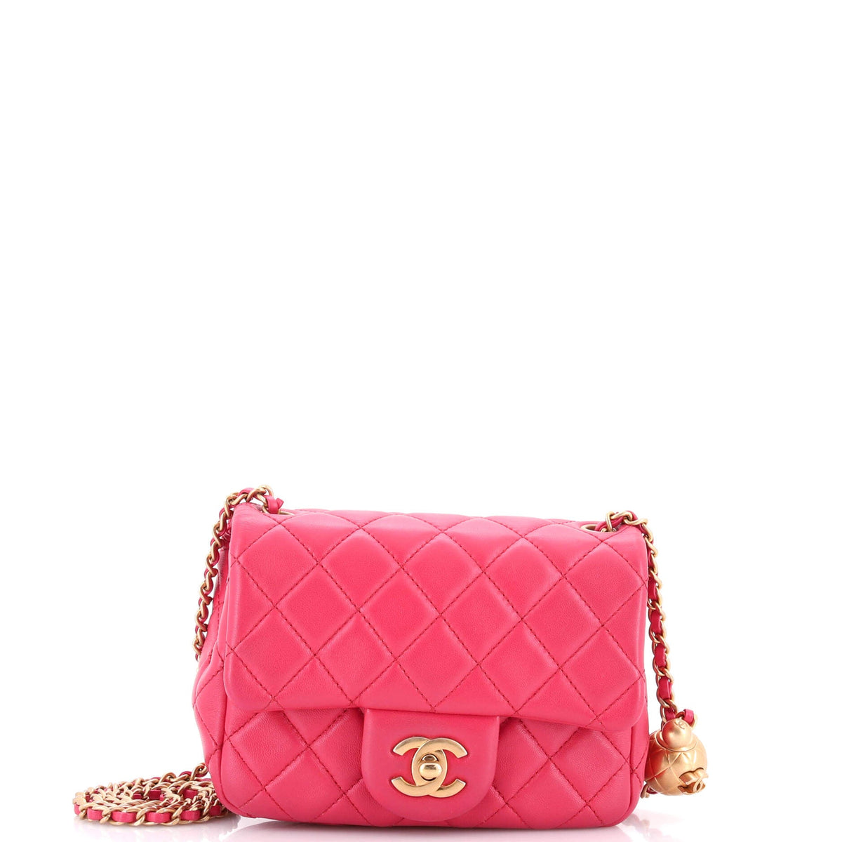 Chanel CHANEL Pearl Crush Square Flap Bag Quilted Lambskin Mini