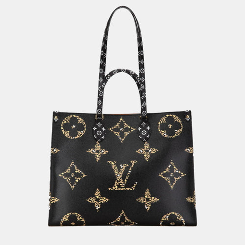 Camel Black Multicolor PVC Monogram Giant Jungle On the Go GM Tote Bag