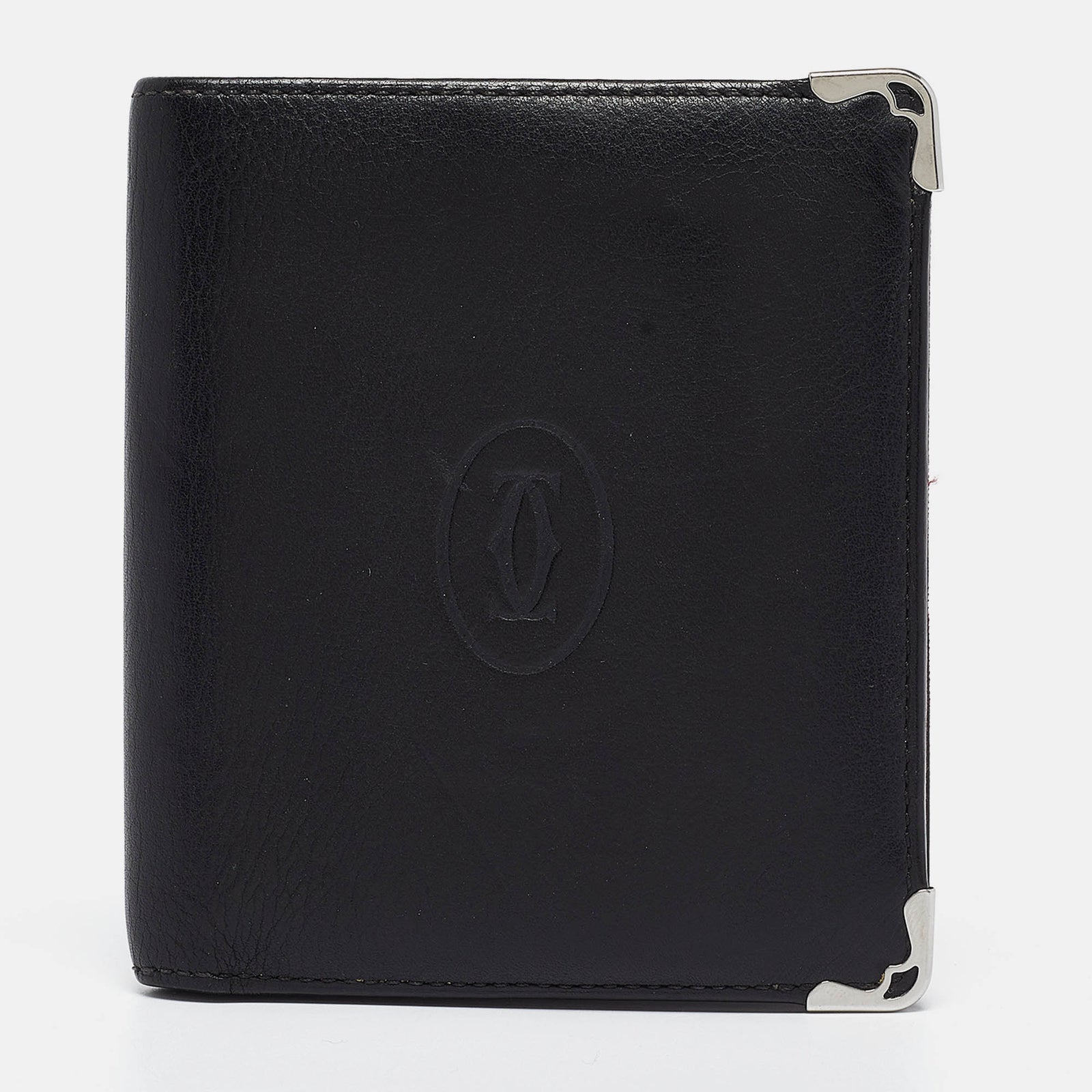 Cartier Black Leather Must De Bifold Wallet